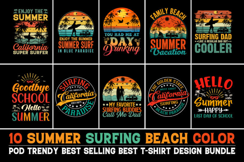 Summer T-Shirt Design Bundle