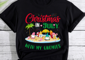 Summer Vacation Gnomes Christmas In July With My Gnomies PC t shirt template vector