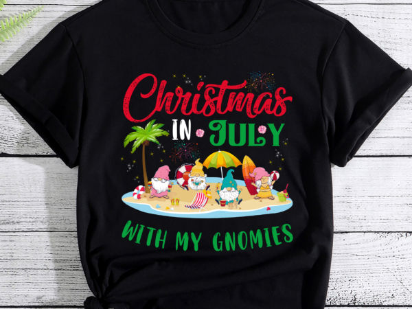 Summer vacation gnomes christmas in july with my gnomies pc t shirt template vector