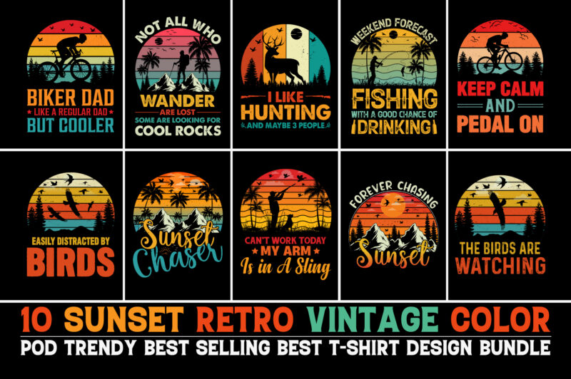 Sunset Sublimation T-Shirt Design Bundle