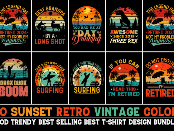 Sunset sublimation t-shirt design bundle