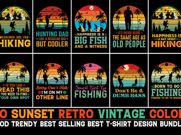 Sunset sublimation t-shirt design bundle