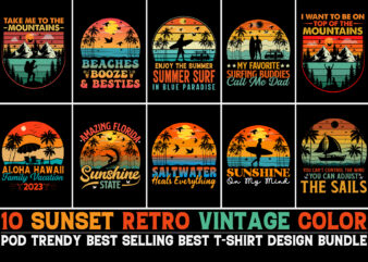 Sunset T-Shirt Design Bundle