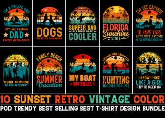 Sunset T-Shirt Design Bundle