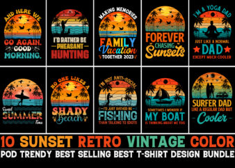 Sunset T-Shirt Design Bundle