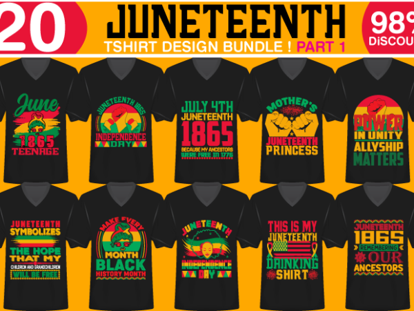Juneteenth t-shirt design bundle – part 1