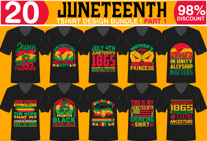 juneteenth t-shirt design bundle – part 1