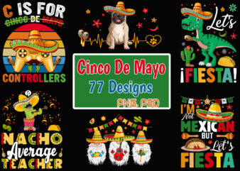 Buy cinco de mayo tacos t-shirt design bundle deals - 77 designs