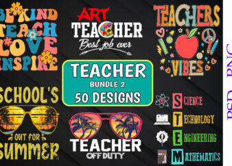 Buy T-shirt Bundle Design For Commerical Use – 50 Teacher Vector Designs
