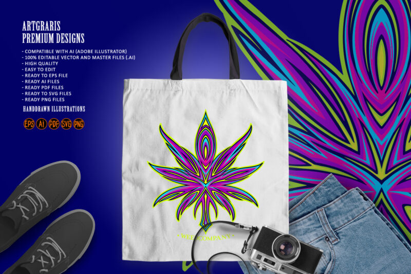 Intricate tribal pattern with marijuana motif