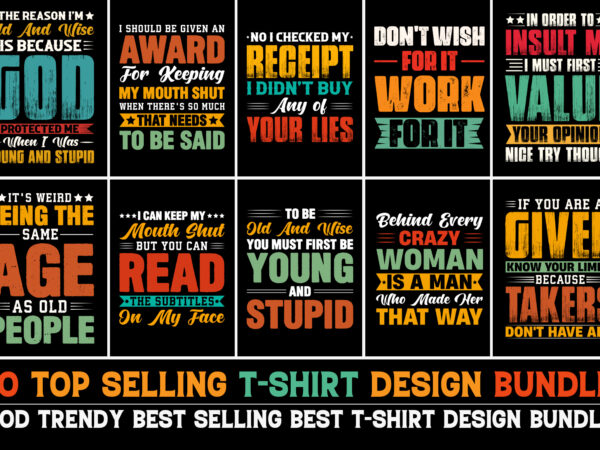 Typography t-shirt design bundle