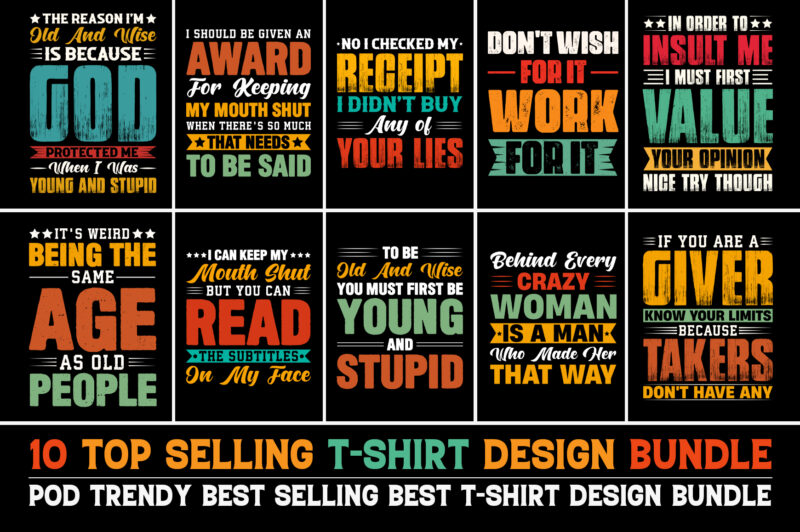 Typography T-Shirt Design Bundle