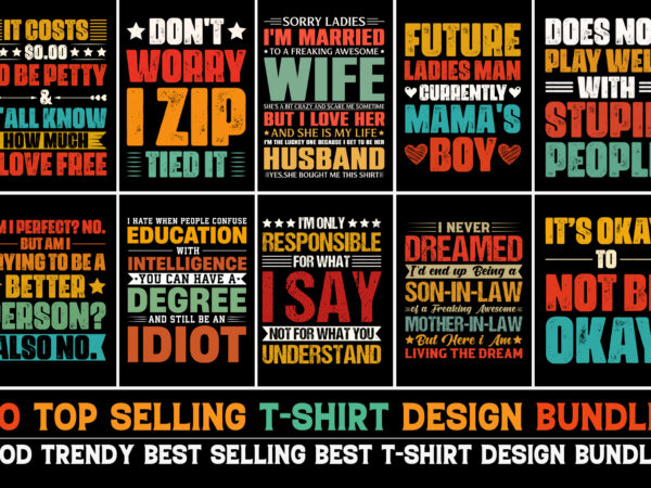 Typography t-shirt design bundle