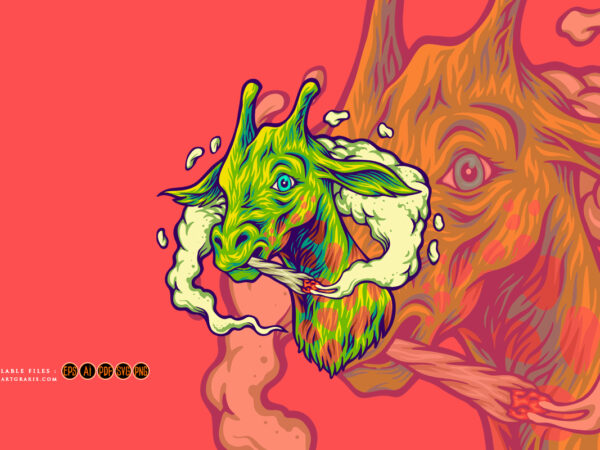 Unique giraffe smoking weed joint cartoon illustrations t shirt vector graphic Unique giraffe smoking weed joint cartoon illustrations t shirt vector graphic