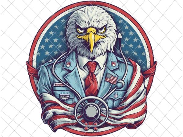 American bald eagle mullet 4th of july png, american eagle doctor png, eagle 4th of july doctor png, american eagle usa patriotic doctor png, eagle patriotic day png t shirt vector