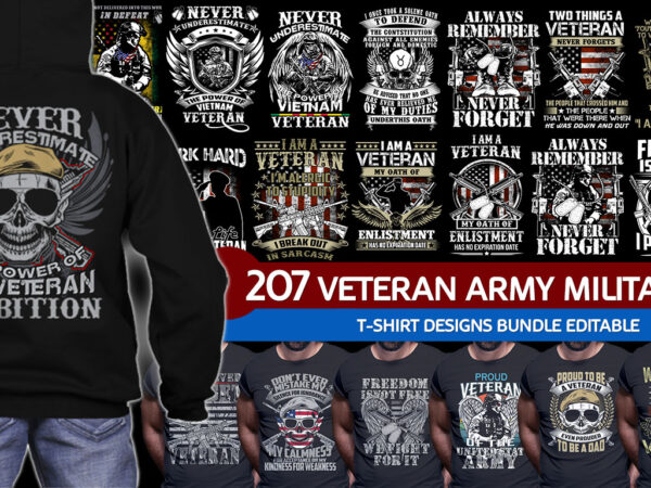 207 all veteran tshirt design bundles
