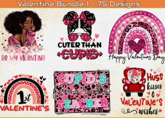 75 super cool valentine t-shirt designs bundle 1