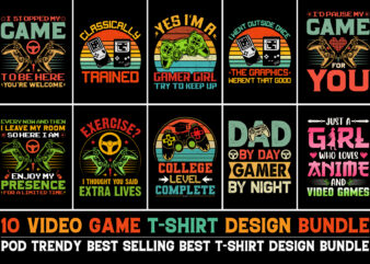 Video Game T-Shirt Design Bundle