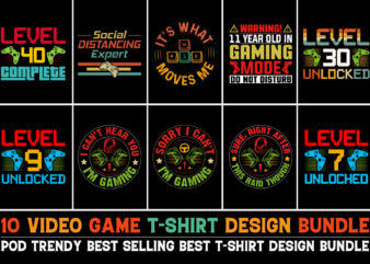 Video Game T-Shirt Design Bundle