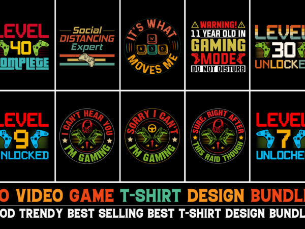 Video game t-shirt design bundle