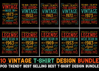 Vintage Birthday T-Shirt Design Bundle