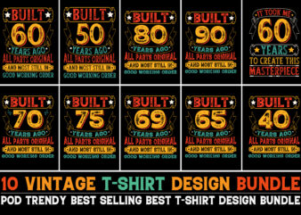 Vintage Birthday T-Shirt Design Bundle