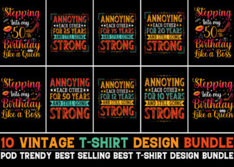 Vintage Birthday T-Shirt Design Bundle