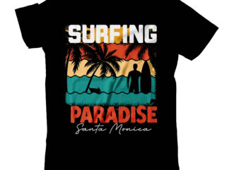 Surfing Paradise T-Shirt Design , Surfing Paradise Vector T-Shirt Design On Sale, Summer T-Shirt Design, Summer Vector T-Shirt Design, vector for t-shirt bundle , Hello Summer T-Shirt Design, Hello Summer