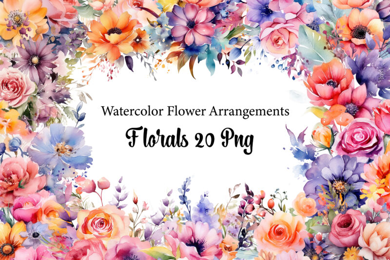 Watercolor Flower Arrangements Florals