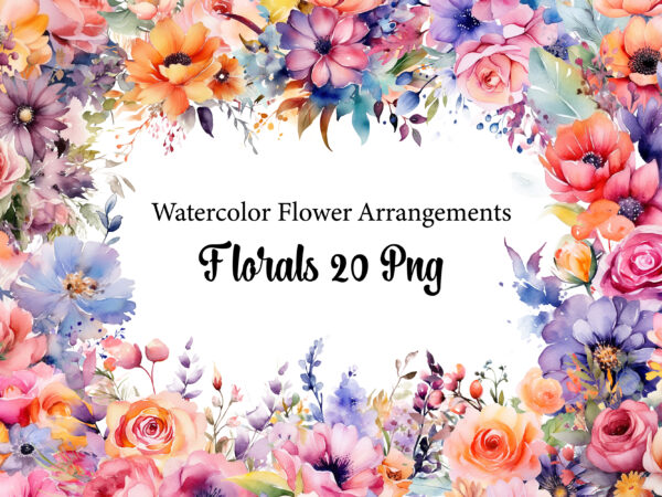 Watercolor flower arrangements florals t shirt design for sale