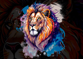Watercolor Lion t shirt design for sale