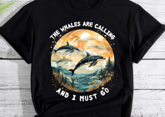 Whales In To The Moon t shirt design for sale
