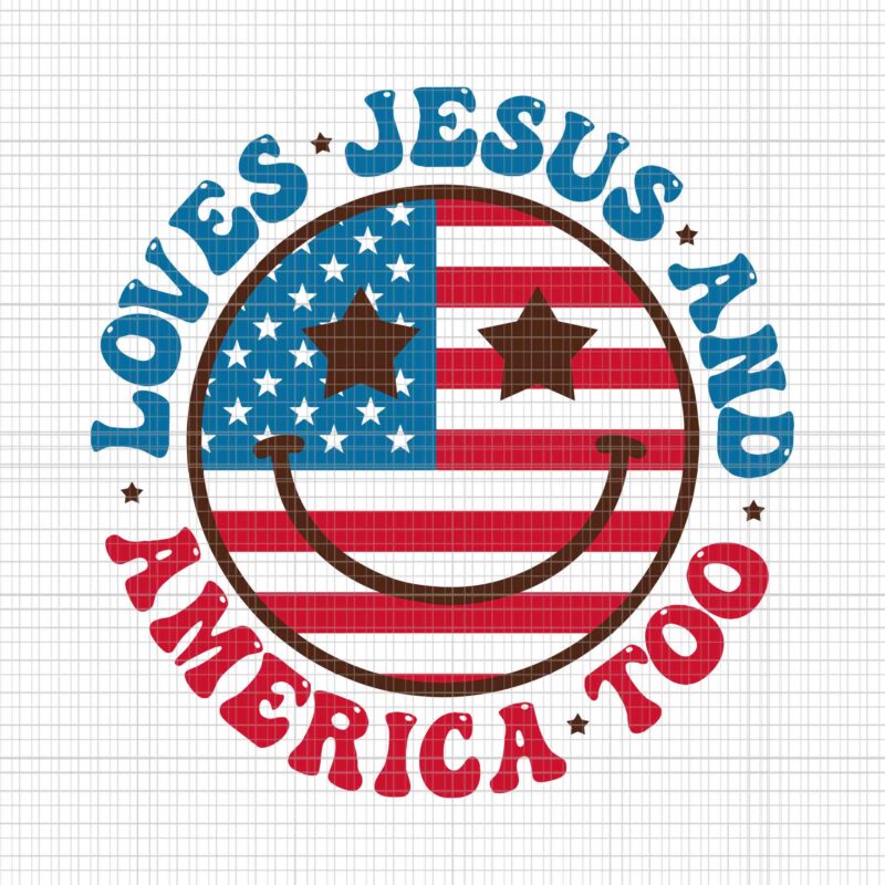 Groovy Loves Jesus And America Too God Christian 4th Of July Svg, Loves Jesus And America Too Svg, God Christian 4th Of July Svg