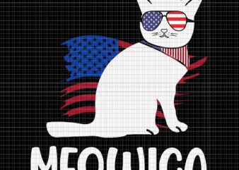 Patriotic Cat Meowica 4th Of July Svg, Funny Kitten Lover Svg, Cat Meowica Svg, 4th Of July Svg