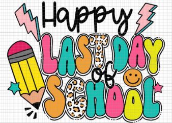 Happy Last Day Of School Leopard Teacher Svg, Happy Last Day Of School Svg, School Svg