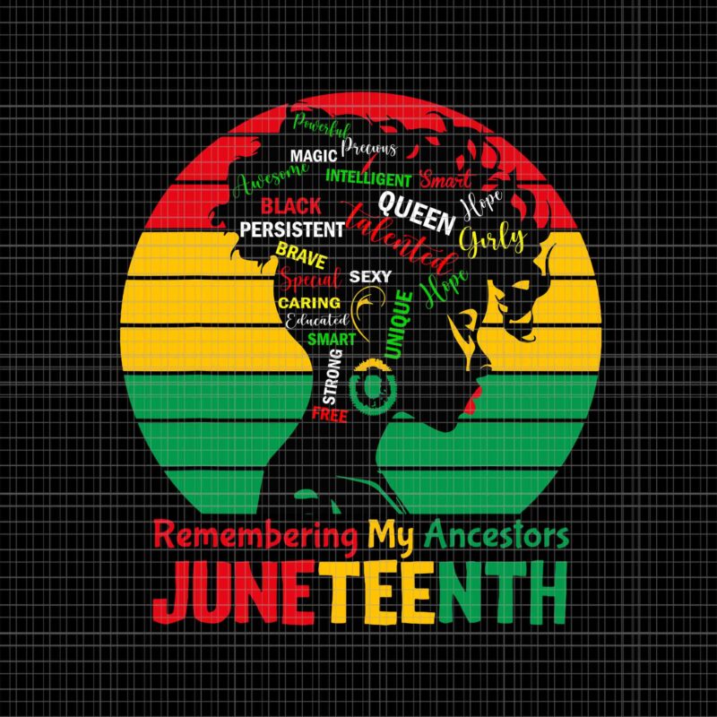 Remembering My Ancestors Juneteenth Celebrate Black Women Svg, Juneteenth Celebrate Svg, Juneteenth Day Svg, Juneteenth 1865 Svg