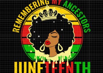 Juneteenth Women African American Black Women 1865 Svg, Juneteenth Women Svg, Remember My Ancestors Juneteenth Svg, Junereenth 1865 Svg