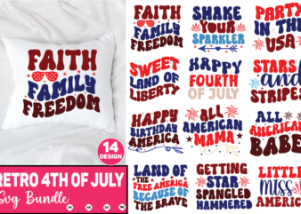 Retro 4th of July SVG Bundle 4th of july pattern, 4th of july cute, 4th of july trendy, 4th of july fun, 4th of july happy, 4th of july pretty, t shirt design online