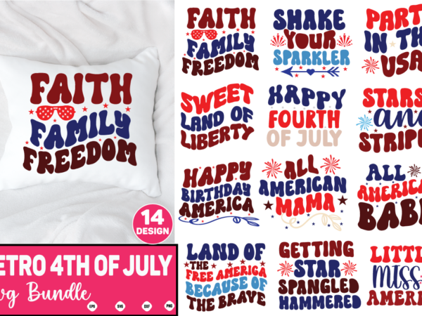 Retro 4th of july svg bundle 4th of july pattern, 4th of july cute, 4th of july trendy, 4th of july fun, 4th of july happy, 4th of july pretty, t shirt design online