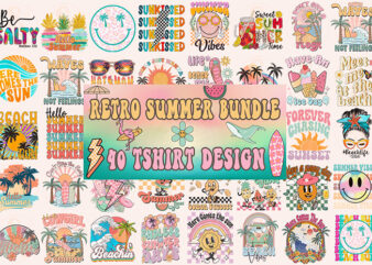 Retro Summer T-shirt Sublimation Design Bundle