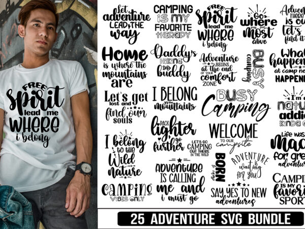 Camping svg bundle, adventure svg bundle t shirt vector file