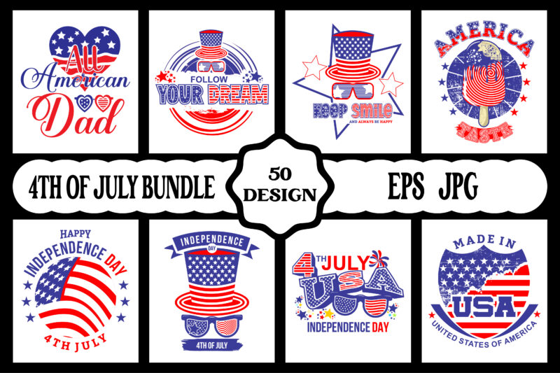 4th of July SVG Bundle, July 4th SVG, Fourth of July svg, America svg, USA Flag svg, Patriotic, Independence Day Shirt, Cut File Cricut