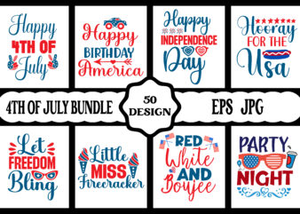 4th of July SVG Bundle, July 4th SVG, Fourth of July svg, America svg, USA Flag svg, Patriotic, Independence Day Shirt, Cut File Cricut