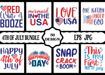 4th of July SVG Bundle, July 4th SVG, Fourth of July svg, America svg, USA Flag svg, Patriotic, Independence Day Shirt, Cut File Cricut