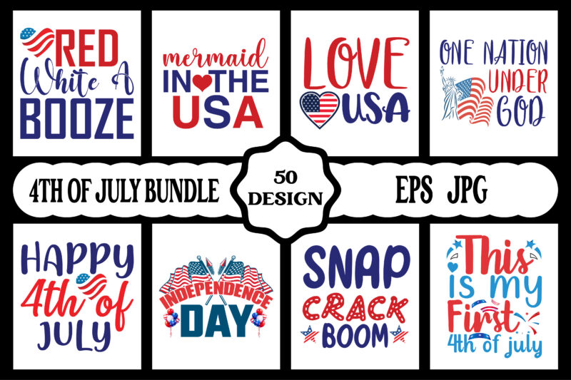 4th of July SVG Bundle, July 4th SVG, Fourth of July svg, America svg, USA Flag svg, Patriotic, Independence Day Shirt, Cut File Cricut