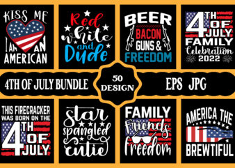 4th of July SVG Bundle, July 4th SVG, Fourth of July svg, America svg, USA Flag svg, Patriotic, Independence Day Shirt, Cut File Cricut