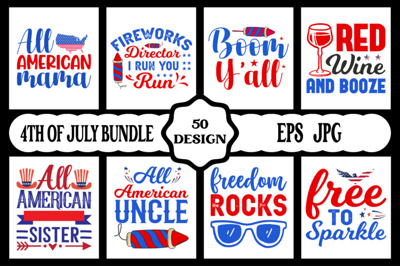 4th of July SVG Bundle, July 4th SVG, Fourth of July svg, America svg, USA Flag svg, Patriotic, Independence Day Shirt, Cut File Cricut