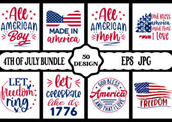 4th of July SVG Bundle, July 4th SVG, Fourth of July svg, America svg, USA Flag svg, Patriotic, Independence Day Shirt, Cut File Cricut