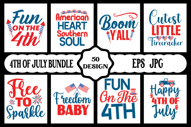 4th of July SVG Bundle, July 4th SVG, Fourth of July svg, America svg, USA Flag svg, Patriotic, Independence Day Shirt, Cut File Cricut