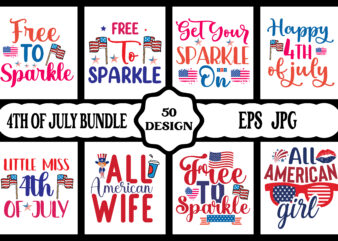 4th of July SVG Bundle, July 4th SVG, Fourth of July svg, America svg, USA Flag svg, Patriotic, Independence Day Shirt, Cut File Cricut